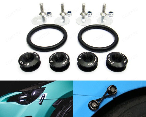 Quick Release Bumper Fender Trunk / Hatch Lid Fastener kit black