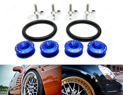 Quick Release Bumper Fender Trunk / Hatch Lid Fastener kit blue
