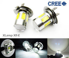 2x H7 (499) CREE XR-E LED Projector Light w/ 6 Plasma SMD LED 14W white