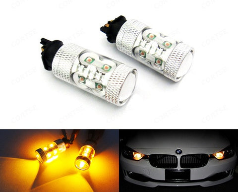 2 pieces of PW24W PWY24W 10x CREE XP-E LED Projector Light bulb 50W amber