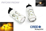 2 pieces of PW24W PWY24W 10x CREE XP-E LED Projector Light bulb 50W amber