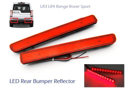 2x LED Bumper Reflector Red lens Tail Brake Light Red Discovery 3 4 LR3 LR4 Range Rover Sport