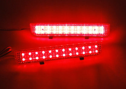2x LED Bumper Reflector Black Smoked lens Tail Brake Light Red Land Rover L322 Range Rover LR2