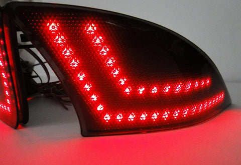 2x LED Bumper Reflector Black Smoked lens Tail Brake Light lamp Red XE30 2013+ Lexus IS 250 350