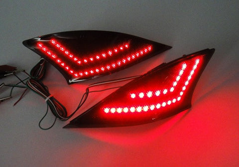 2x LED Bumper Reflector Black Smoked lens Tail Brake Light lamp Red XE30 2013+ Lexus IS 250 350