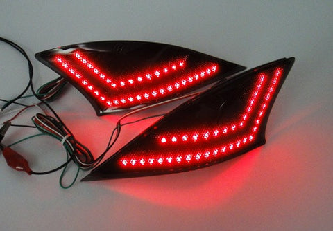 2x LED Bumper Reflector Black Smoked lens Tail Brake Light lamp Red XE30 2013+ Lexus IS 250 350