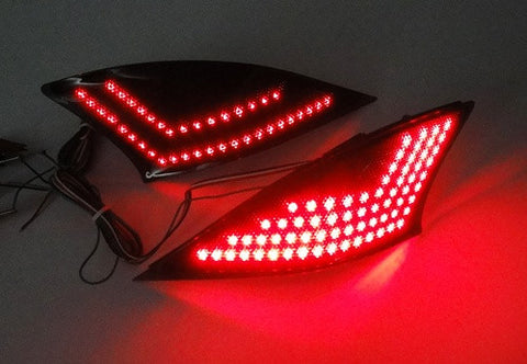 2x LED Bumper Reflector Black Smoked lens Tail Brake Light lamp Red XE30 2013+ Lexus IS 250 350