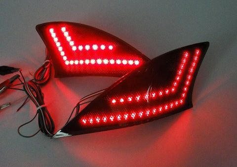 2x LED Bumper Reflector Black Smoked lens Tail Brake Light lamp Red XE30 2013+ Lexus IS 250 350