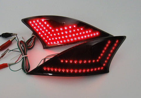 2x LED Bumper Reflector Black Smoked lens Tail Brake Light lamp Red XE30 2013+ Lexus IS 250 350