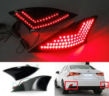 2x LED Bumper Reflector Black Smoked lens Tail Brake Light lamp Red XE30 2013+ Lexus IS 250 350