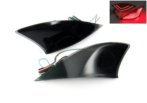 2x LED Bumper Reflector Black Smoked lens Tail Brake Light lamp Red XE30 2013+ Lexus IS 250 350