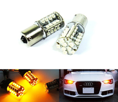 2 pieces of 40 SMD LED PY21W 581 BAU15s Light bulb amber