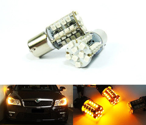 2 pieces of 40 SMD LED PY21W 581 BAU15s Light bulb amber