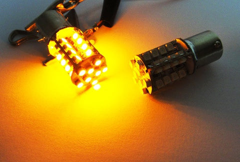 2 pieces of 40 SMD LED PY21W 581 BAU15s Light bulb amber