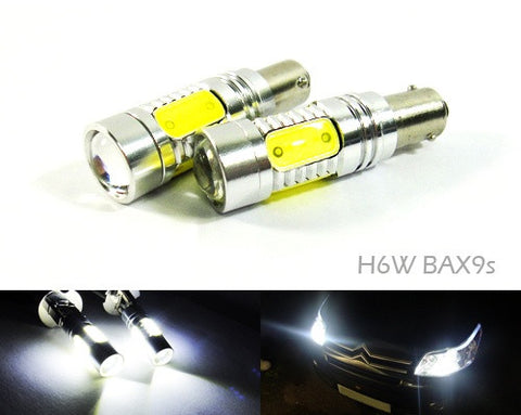 2 pieces of BAX9s H6W 64132 High Power LED Projector Light bulb with Plasma SMD LED 7.5W white