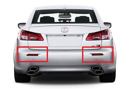 2 pieces of LED Bumper Reflector Clear lens Tail Brake Light lamp Red Alphard 08+