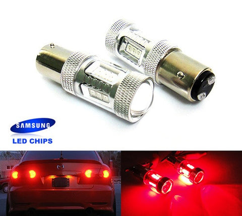 2 pieces of 15 SAMSUNG High Power 2835 SMD LED 380 (P21/5W) 1157 7528 BAY15d Light bulb 15W red