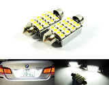 2 pieces of Error Free 16 SMD LED 37mm C5W 272 6418 Festoon bulb white