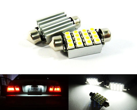 2 pieces of Error Free 16 SMD LED 37mm C5W 272 6418 Festoon bulb white