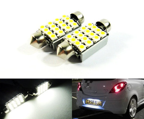 2 pieces of Error Free 16 SMD LED 37mm C5W 272 6418 Festoon bulb white