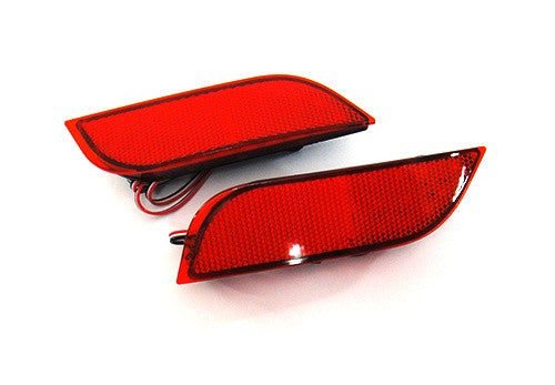 2x LED Bumper Reflector Assembly Red lens Tail Brake Light Red 2008+ Subaru Impreza