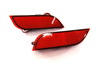 2x LED Bumper Reflector Assembly Red lens Tail Brake Light Red 2008+ Subaru Impreza