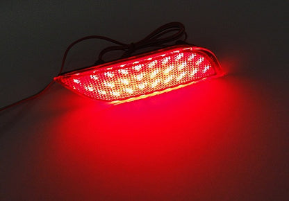 2x LED Bumper Reflector Assembly Red lens Tail Brake Light Red 2008+ Subaru Impreza