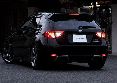 2x LED Bumper Reflector Assembly Red lens Tail Brake Light Red 2008+ Subaru Impreza