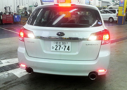 2x LED Bumper Reflector Assembly Red lens Tail Brake Light Red 2008+ Subaru Impreza