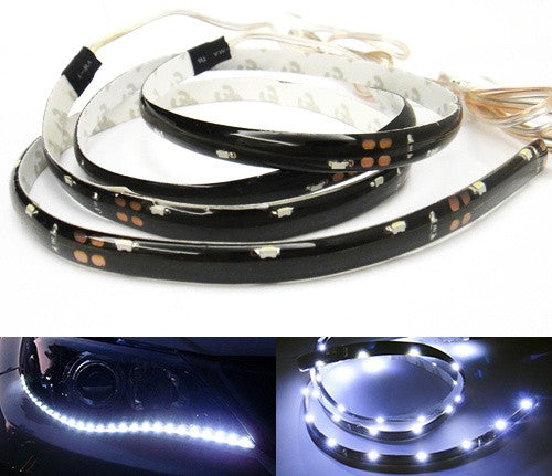 2 pieces of 20 SMD LED Side Shine / Side Glow Light strip white