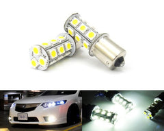 2 pieces of 18 High Power SMD LED 382 (P21W) 1156 7506 207 BA15s Light bulb white