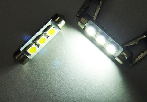 2 pieces of Error Free high power 3 SMD LED 37mm C5W 272 6418 Festoon bulb white