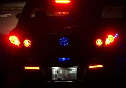 2x LED Bumper Reflector Black Smoked lens Tail Brake Light lamp Red 04-09 Mazda3 Mazdaspeed3
