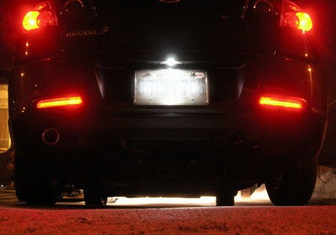 2x LED Bumper Reflector Black Smoked lens Tail Brake Light lamp Red 04-09 Mazda3 Mazdaspeed3