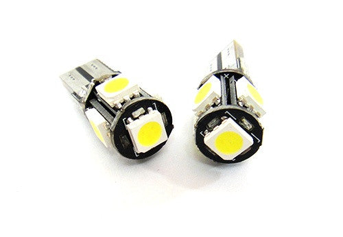 2 pieces of 5 High Power SMD LED No Error T10 168 194 2825 501 W5W wedge light bulb white