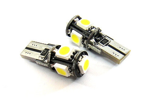 2 pieces of 5 High Power SMD LED No Error T10 168 194 2825 501 W5W wedge light bulb white