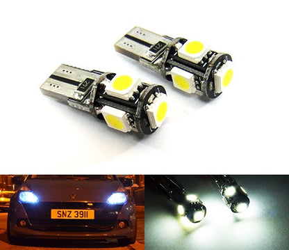 2 pieces of 5 High Power SMD LED No Error T10 168 194 2825 501 W5W wedge light bulb white