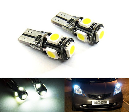 2 pieces of 5 High Power SMD LED No Error T10 168 194 2825 501 W5W wedge light bulb white