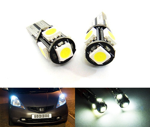 2 pieces of 5 High Power SMD LED No Error T10 168 194 2825 501 W5W wedge light bulb white