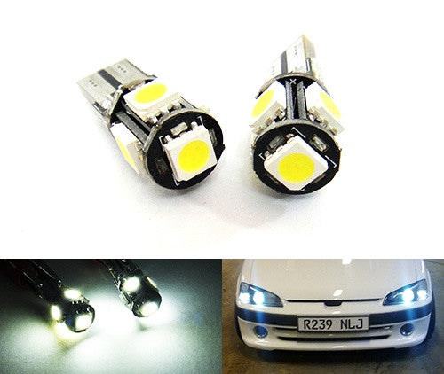 2 pieces of 5 High Power SMD LED No Error T10 168 194 2825 501 W5W wedge light bulb white