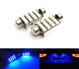 2 pieces of Error Free 16 SMD LED 37mm C5W 239 272 6418 Festoon bulb blue