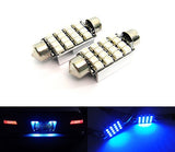 2 pieces of Error Free 16 SMD LED 37mm C5W 239 272 6418 Festoon bulb blue