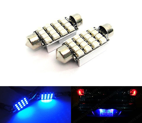 2 pieces of Error Free 16 SMD LED 37mm C5W 239 272 6418 Festoon bulb blue