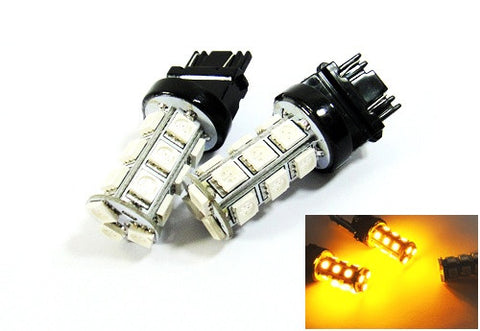 2 pieces of 18 high power SMD LED 3156 P27W 3157 3057 P27/7W Light bulb Amber