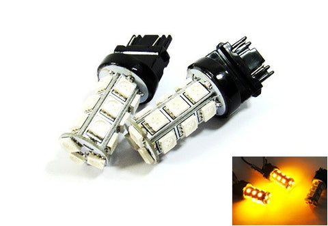 2 pieces of 18 high power SMD LED 3156 P27W 3157 3057 P27/7W Light bulb Amber