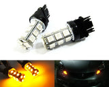 2 pieces of 18 high power SMD LED 3156 P27W 3157 3057 P27/7W Light bulb Amber