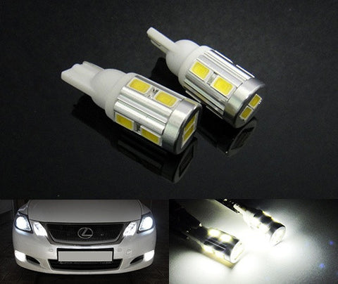 2 pieces of 10 SAMSUNG SMD LED T10 168 194 2825 501 W5W wedge Light bulb white