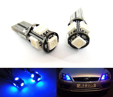 2 pieces of 5 High Power SMD LED No Error T10 168 194 2825 501 W5W wedge light bulb Blue