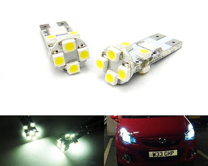 2 pieces of 8 SMD LED No Error T10 168 194 2825 501 W5W wedge light bulb white