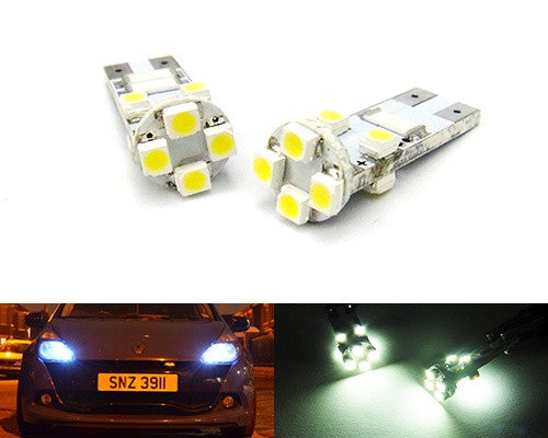 2 pieces of 8 SMD LED No Error T10 168 194 2825 501 W5W wedge light bulb white